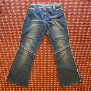 Committed, Soft Denim Frayed Design Jeans